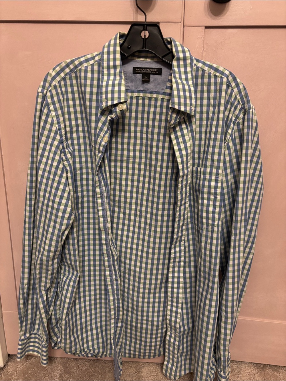 Banana Republic Blue and Green Gingham Shirt